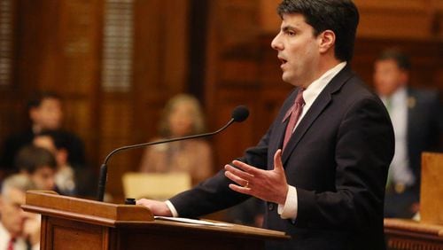 3/7/19 - Atlanta - Chuck Efstration, representative of district 104, presents HB 426, a bill involving hate crimes, at the Georgia State Capitol in Atlanta, Georgia on Thursday, March 7, 2019. HB 426 passed. Today was the 28th day of the General Assembly, “crossover” day. EMILY HANEY / emily.haney@ajc.com