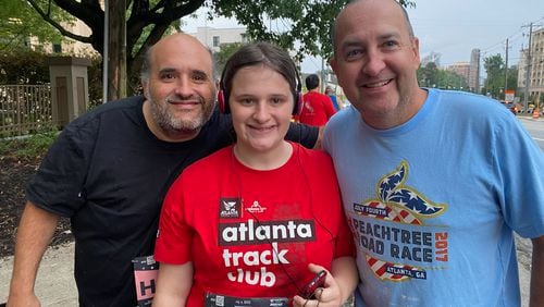 Jonathan and Zoe Gallo and Will Hammock after a Peachtree Road Race. (Courtesy)