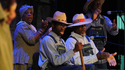 The McIntosh County Shouters from the Bolden community in coastal Georgia perform a “ring shout,” a tradition dating back to the 19th century with roots in African cultures. Credit: Frank Stewart /Savannah Music Festival.