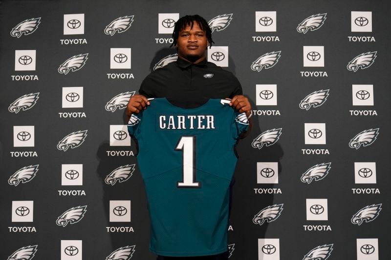 Jalen Carter, the former Georgia football star, was chosen by the Philadelphia Eagles as the ninth overall pick in this year's NFL draft. AP PHOTO