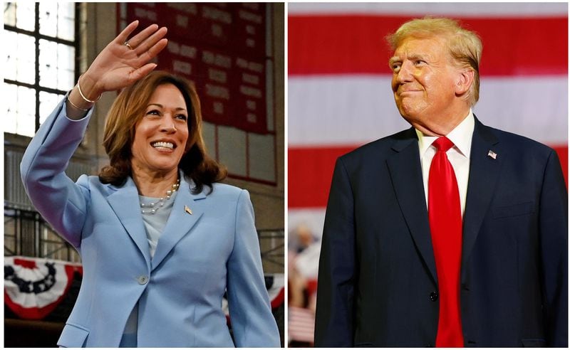 Vice President Kamala Harris (left) former President Donald Trump (right).