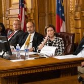 The State Election Board meets at the Capitol in Atlanta on Tuesday, July 9, 2024. (Arvin Temkar / AJC)