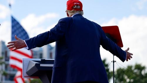 Republican presidential candidate former President Donald Trump speaks at a campaign event Tuesday, June 18, 2024, in Racine, Wis. (AP Photo/Jeffrey Phelps)