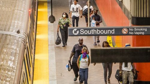 MARTA plans to require passengers to wear masks, the agency announced late Friday. Passengers who don’t could be suspended from the transit service. (AJC FILE PHOTO/Jenni Girtman for The Atlanta Journal-Constitution)
