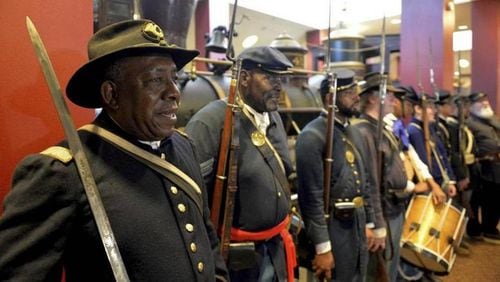 Macon’s Black history is preserved through events like this Juneteenth Freedom Festival at Tattnall Square Park, which featured a Black Union Soldiers Living History Presentation. (Courtesy of The Telegraph)