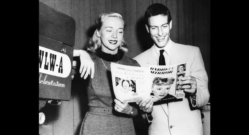 Dick Van Dyke with an unidentified woman during his early days with The Merry Mutes in Atlanta in the early 1950s. The comedy team had a TV show on WLWA, now WXIA. AJC file