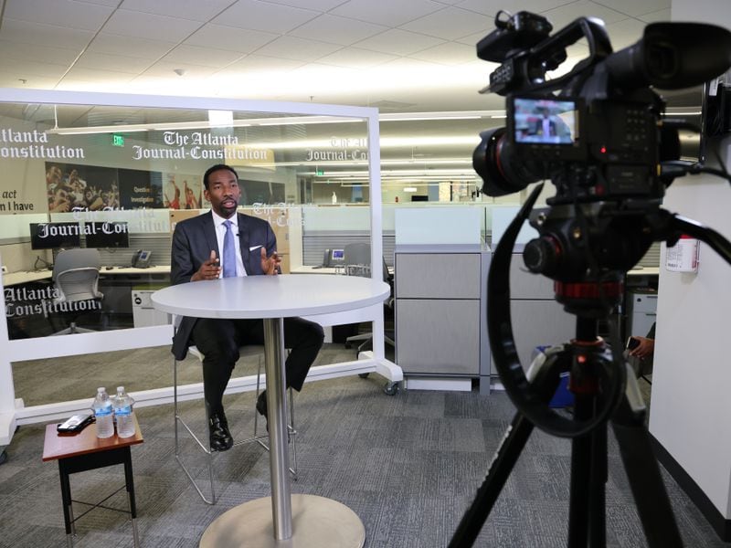 City Councilman Andre Dickens at the Atlanta Journal-Constitution newsroom. (Tyson Horne/tyson.horne@ajc.com)