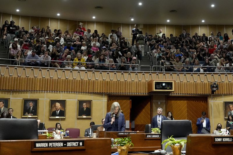 FILE - Arizona Sen. Shawnna Bolick, R-District 2, speaks on May 1, 2024, at the state Capitol in Phoenix. (AP Photo/Matt York, File)