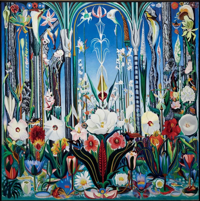 PNX119337 Flowers, Italy, 1931 (oil on canvas) by Stella, Joseph (1877-1946); 189.9x189.9 cm; Phoenix Art Museum, Arizona, USA; © Phoenix Art Museum ; Gift of Mr and Mrs Jonathan Marshall; American,  out of copyright.

PLEASE NOTE: Bridgeman Images works with the owner of this image to clear permission. If you wish to reproduce this image, please inform us so we can clear permission for you.