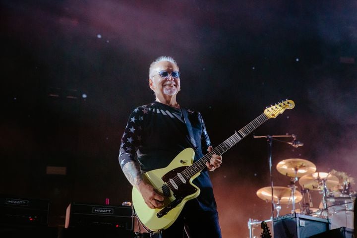 The Cure performs to an excited crowd at the State Farm Arena on June 27, 2023. (Sophie Harris for The Atlanta Journal-Constitution).