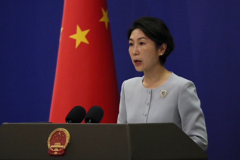 Chinese Foreign Ministry spokesperson Mao Ning speaks during a press conference at the Ministry of Foreign Affairs in Beijing, Monday, Aug. 19, 2024. (AP Photo/Andy Wong)