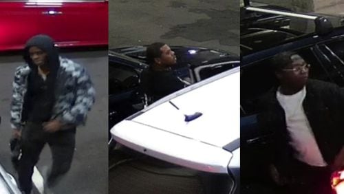 Atlanta police are looking to identify three occupants of a white vehicle believed to be suspects in a shooting at a Buckhead hookah lounge last week.