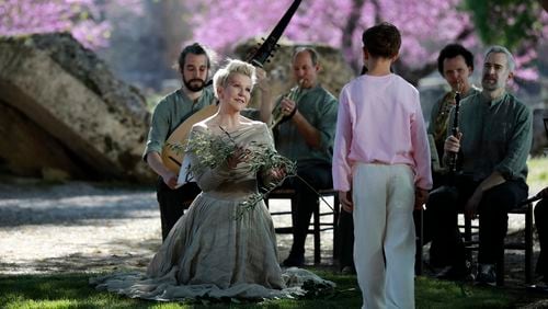 Mezzo-soprano Joyce DiDonato appears on April 8, 2024 at Ancient Olympia, Greece, during the recording of "Eden in Olympia." The film, directed by Olivier Simonnet, will be released on ARTE, ERT2 and Carnegie Hall+. (Cate Pisaroni via AP)