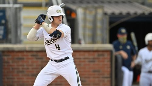 Georgia Tech catcher Kevin Parada homered twice as the No. 22 Yellow Jackets stopped their four-game losing streak Tuesday night in a 17-3 win over Charleston Southern. (Danny Karnik/Georgia Tech Athletics/file photo)