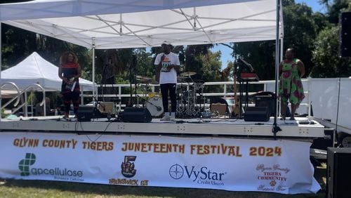 Brunswick Mayor Cosby Johnson speaking at the 5th annual Juneteenth event hosted by The Glynn County Tigers. (Photo Courtesy of Jabari Gibbs/The Current GA)