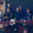 Britain's Prince William, second left in back row, reacts during the Champions League opening phase soccer match between Aston Villa and Bayern Munich, at Villa Park in Birmingham, England, Wednesday, Oct. 2, 2024. (AP Photo/Rui Vieira)