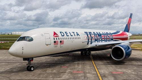 Delta's newest Team USA plane was flown to Atlanta on May 3, 2024. Source: Delta