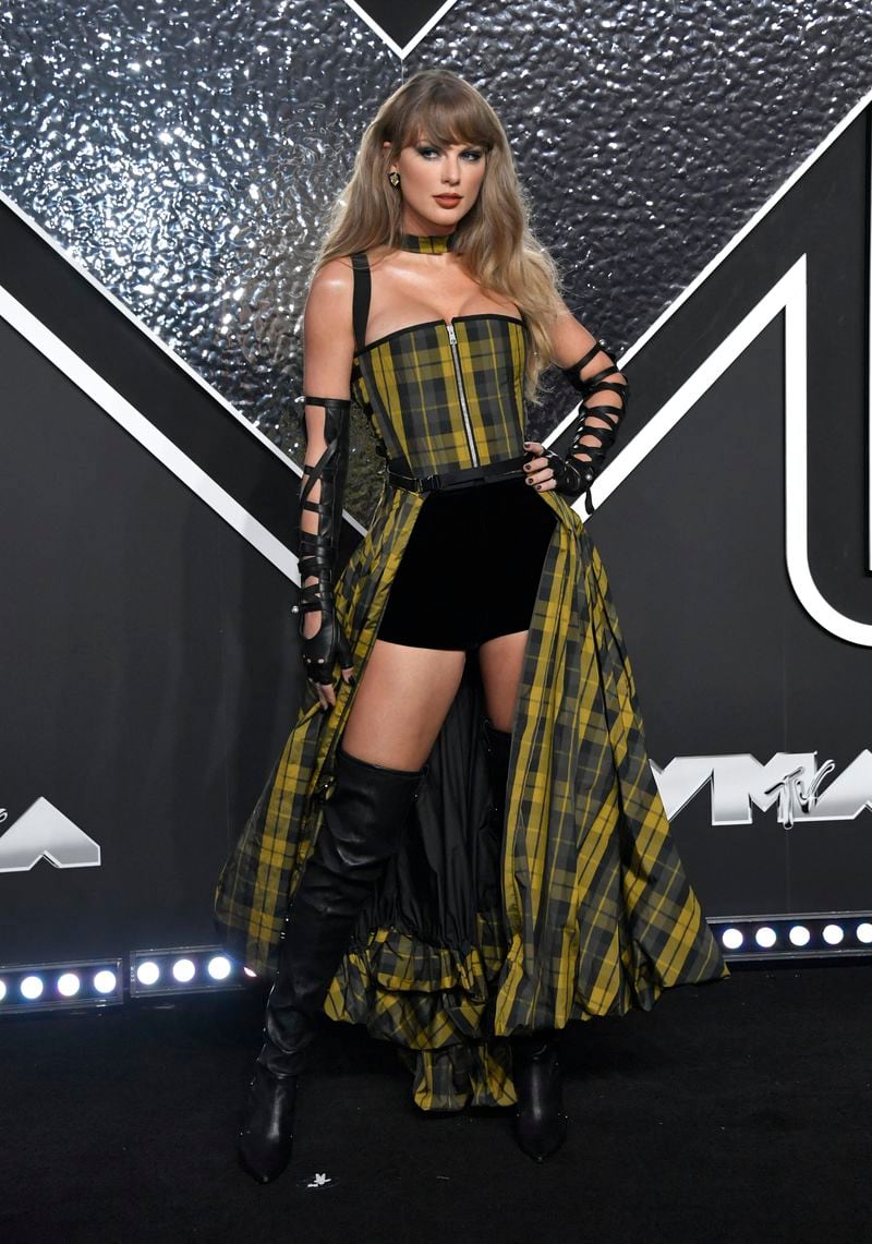 Taylor Swift arrives at the MTV Video Music Awards on Wednesday, Sept. 11, 2024, at UBS Arena in Elmont, N.Y. (Photo by Evan Agostini/Invision/AP)