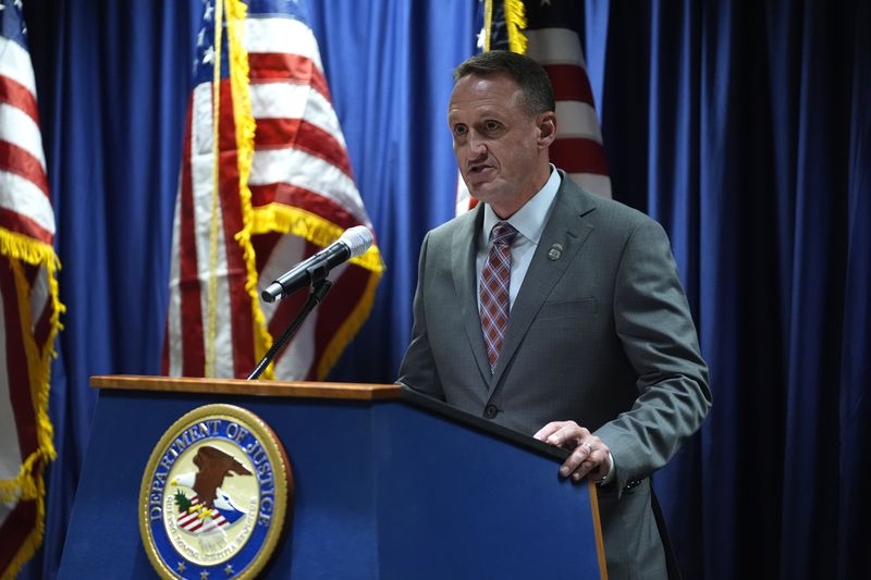 Homeland Security Investigations New York Special Agent in Charge William Walker speaks during a press conference at Federal Plaza in New York, Monday, Sept. 30, 2024. (AP Photo/Pamela Smith)