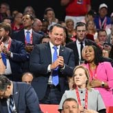 Georgia Lt. Gov. Burt Jones was seen near Donald Trump's VIP box at the Republican National Convention. Jones was among the many Georgia Republicans who could be seeking Trump's blessing if they make a run for higher office. (Hyosub Shin / AJC)