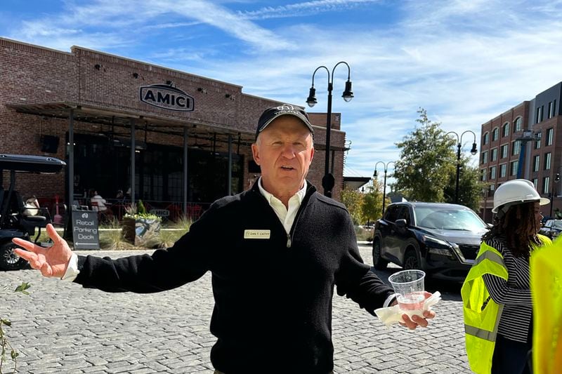 Dan Cathy, creator of the town of Trilith and Trilith Studios and chairman of Chick-Fil-A, expounded on the new Trilith Guesthouse Hotel, set to open in January, 2024. RODNEY HO/rho@ajc.com
