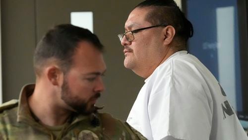 Death row inmate Taberon Honie arrives for a Utah Board of Pardons commutation hearing Tuesday, July 23, 2024, at the Utah State Correctional Facility, in Salt Lake City. (AP Photo/Rick Bowmer, Pool)