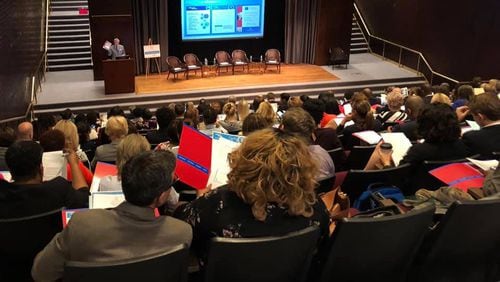 More than 200 people attended the Georgia Partnership for Excellence in Education's Critical Issues Forum on April 23, in Georgia-Pacific's downtown Atlanta auditorium. (MARLON A. WALKER / MARLON.WALKER@AJC.COM)