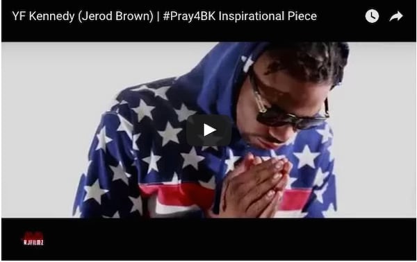 An image from Jerod Brown's "Pray for BK" video