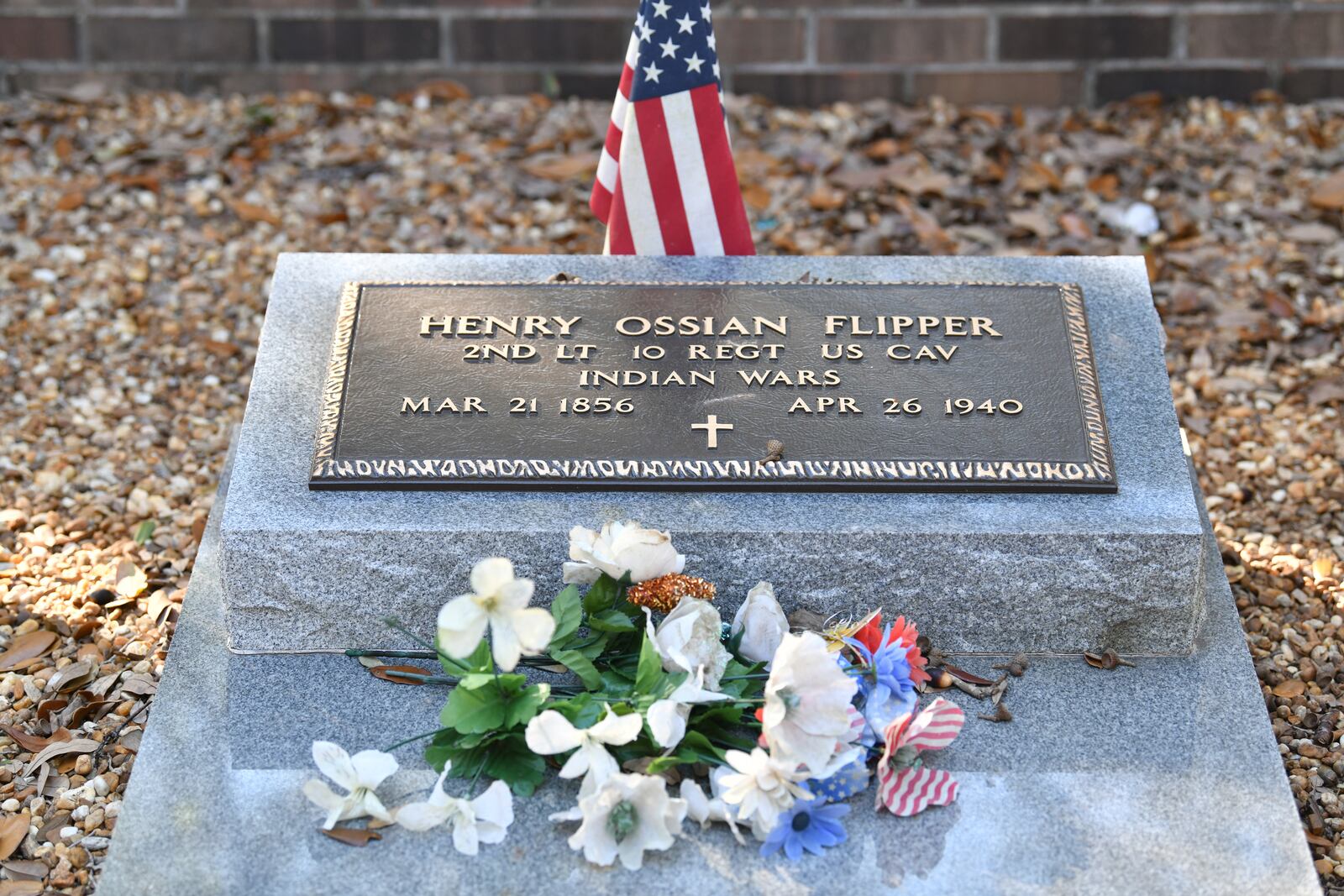 Henry O. Flipper's grave lies in a cemetery named after him in Thomasville. Born a slave, Flipper became the first African-American to graduate from West Point and the first Black officer to lead Buffalo Soldiers of the 10th Cavalry. (Hyosub Shin / Hyosub.Shin@ajc.com)