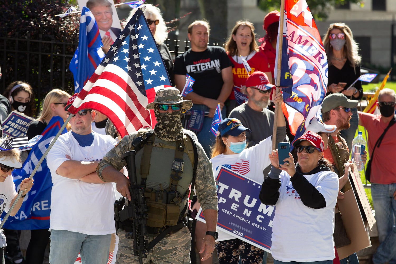 Demonstrate against the election being stolen from President Trump