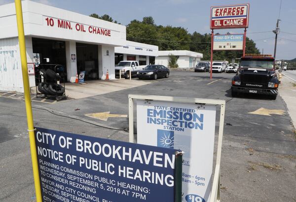 A developer wants to build a RaceTrac gas station and Wendy’s on the corner of Clairmont Road and Briarcliff Road in unincorporated DeKalb, replacing the car repair and service shops located there now. The land would be annexed into Brookhaven. BOB ANDRES /BANDRES@AJC.COM