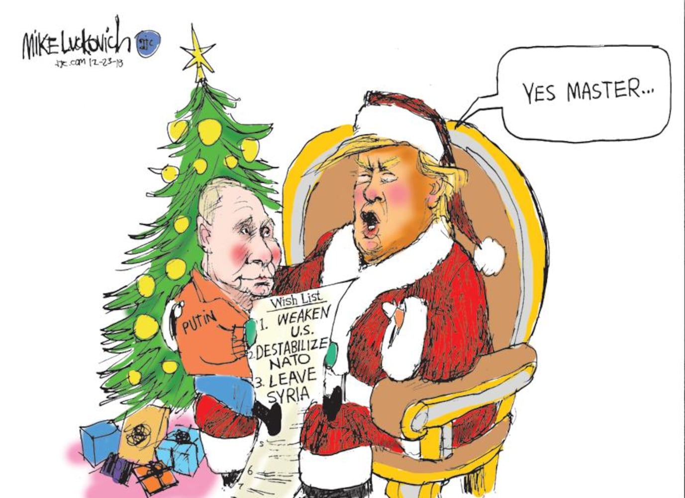 Mike Luckovich starts his Round File for December 2018