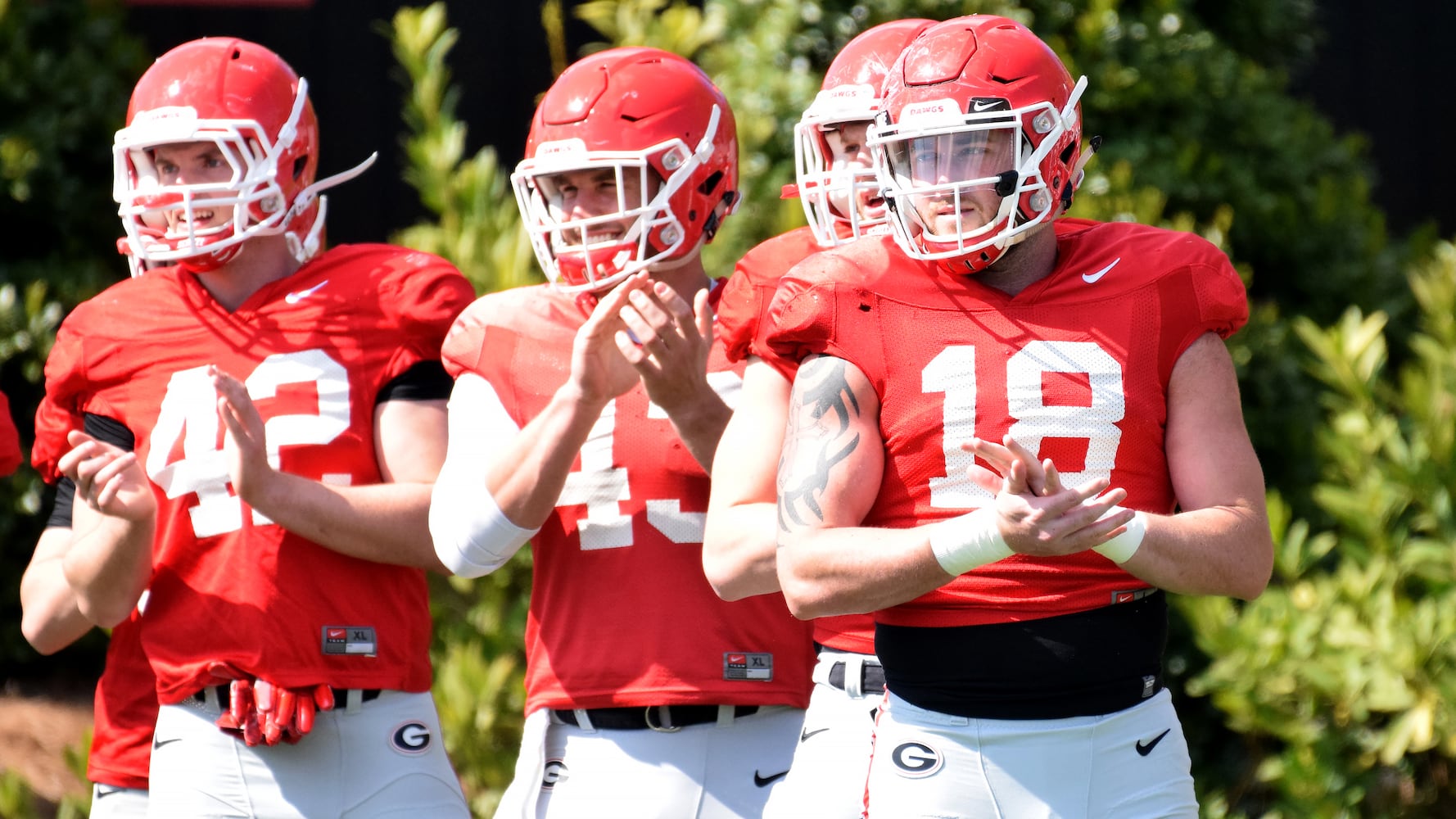 April 10, 2018: Georgia Bulldogs football practice