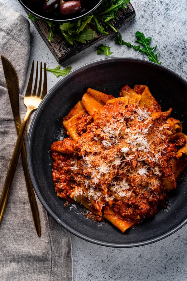 Among pasta options at Sunnyside is a hearty bowl of fresh fettuccine tossed in meaty Bolognese. Courtesy of Ryan Aaron