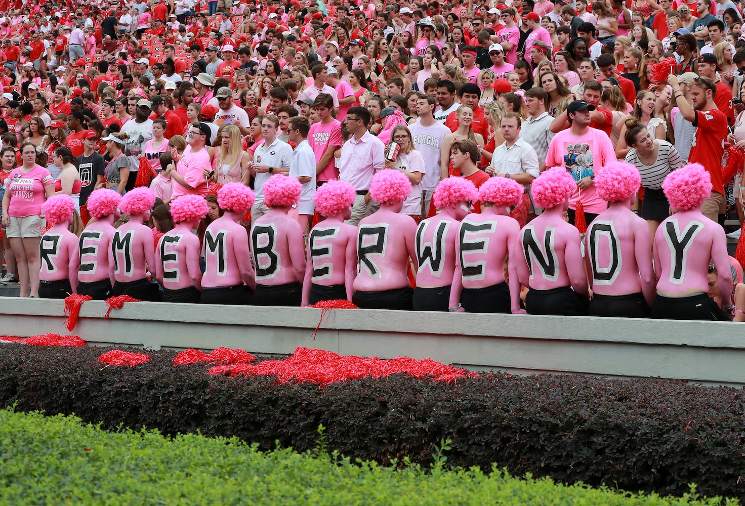 Photos: Fans wear pink as Bulldogs play Arkansas State