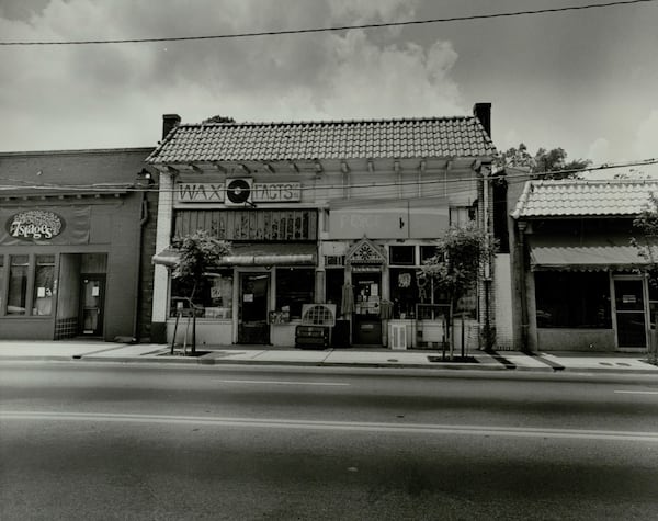 Exterior of the Wax-n-Facts record store, July 24, 1983. Charles R. Pugh Jr./AJC