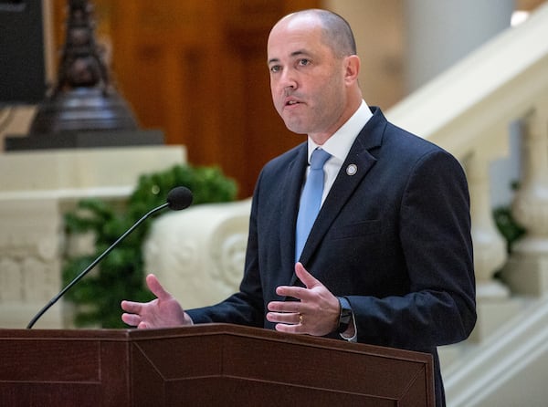 Georgia Attorney General Chris Carr speaks at the state Capitol on November 24, 2020. (STEVE SCHAEFER / SPECIAL TO THE AJC)