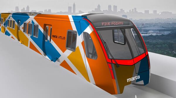 MARTA is seeking public comment on the exterior design of its rail cars. This is one of the "tracks" designs.