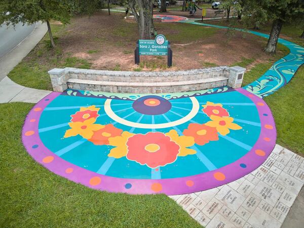 The first public park named for a Latino in Georgia, Sara J. González Memorial Park in Atlanta’s Westside, is the site of the newest SCAD SERVE Paint Our Parks mural. (Courtesy of SCAD)