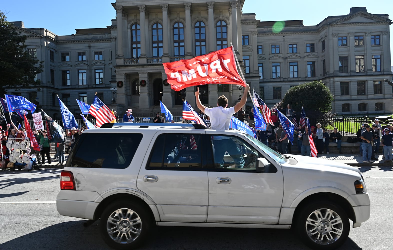 Trump supporters gather for protests in downtown Atlanta