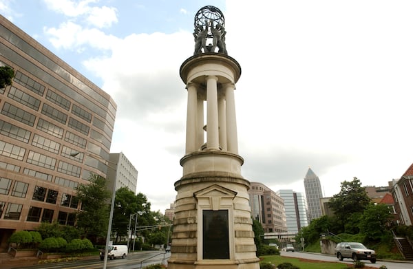 Rodney Cook Jr. used his connection with the Prince Charles of the United Kingdom to build and fund the Prince of Wales Olympic Monument  on West Peachtree Street. (BILLY SMITH II/AJC staff)