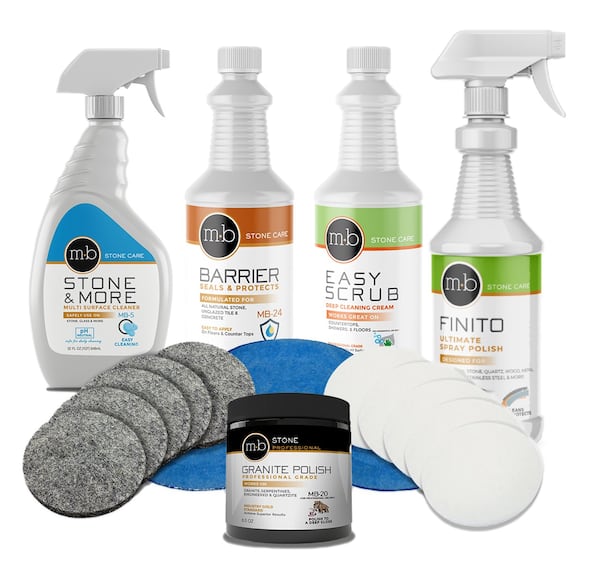 MB Granite Reconditioning Kit comes with everything needed to restore dull granite counters, including easy-to-follow directions for the do-it-yourselfer.