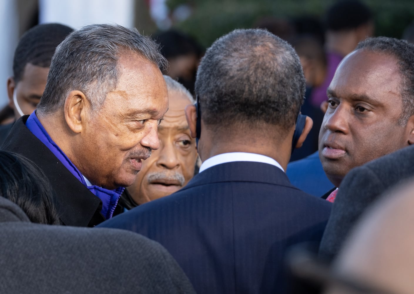 220111-Atlanta- The Revs. Jessie Jackson and Al Sharpton before President Joe Biden and Vice President Kamala Harris spoke about voting rights during at Clark Atlanta University on Tuesday, Jan. 11, 2022.  Ben Gray for the Atlanta Journal-Constitution