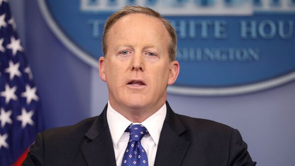 WASHINGTON, DC - MAY 09:  White House Press Secretary Sean Spicer conducts the daily news conference in the Brady Press Briefing Room at the White House May 9, 2017 in Washington, DC. (Photo by Chip Somodevilla/Getty Images)