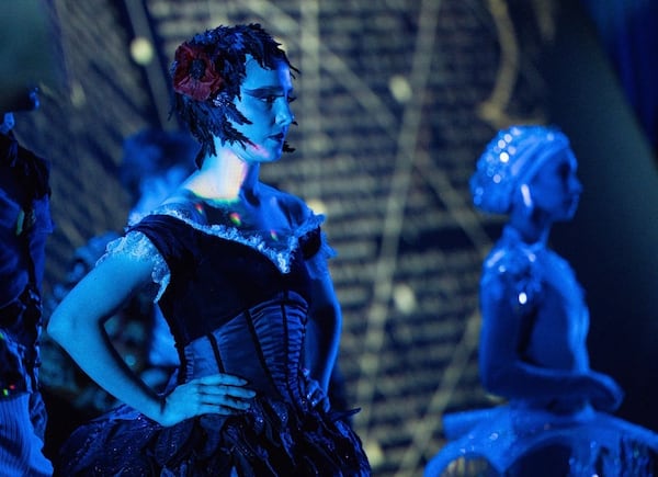 Larissa Capitanio Dal’Santo, in her French Hen costume, waits for her cue. This Act II variation includes the tiniest of the production’s performers as chicks emerging from the French Hen’s large eggs.