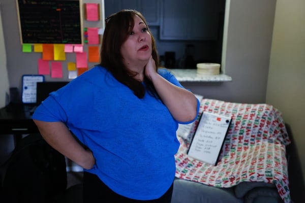 Carola Briceño Peña, a refugee from Venezuela, in her Clarkston apartment.
Miguel Martinez/miguel.martinezjimenez@ajc.com