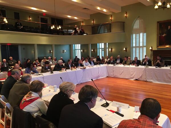 The Georgia House of Representatives Rural Development Council unanimously approved suggestions meant to boost the economy in rural areas during a meeting Wednesday at the Old Capitol Building in Milledgeville. MARK NIESSE / MARK.NIESSE@AJC.COM