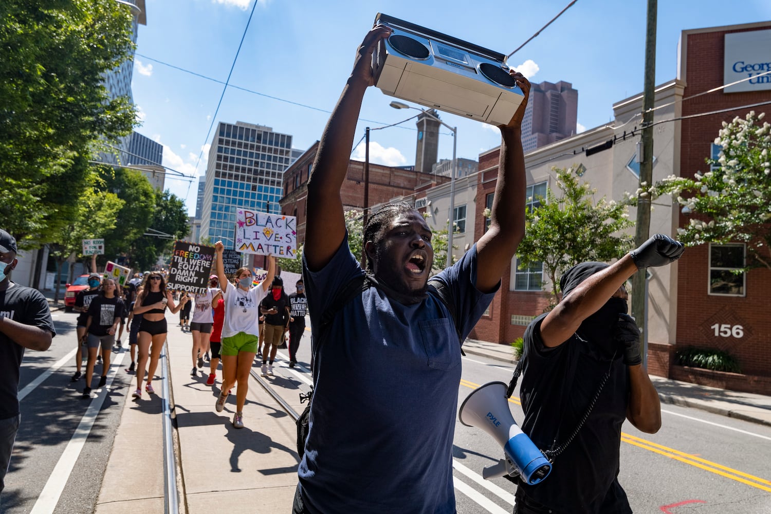 PHOTOS: Protesters gather in Atlanta over Friday’s police shooting