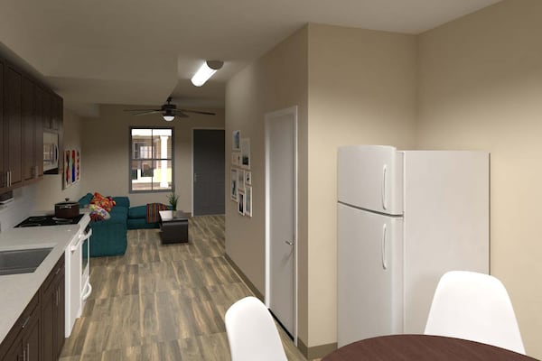 Renderings of the planned Forest Cove Apartments renovation provided by The Millennia Companies, which is in the process of finalizing a purchase of the affordable housing complex.