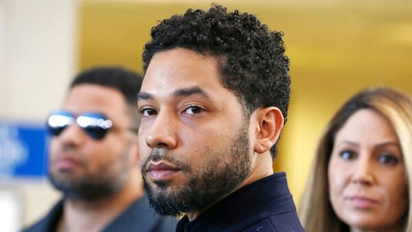 Actor Jussie Smollett after his court appearance at Leighton Courthouse on March 26, 2019 in Chicago, Illinois,  when all the charges in the case were dropped.